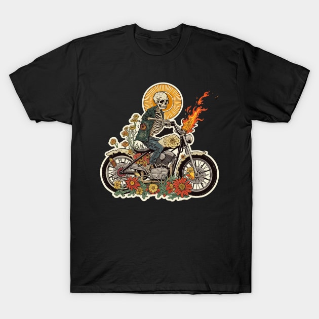 skeleton  riding a motobike T-Shirt by BDXTNG